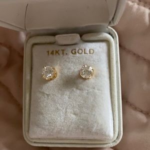 Cubic Zirconia 14KT Gold earrings